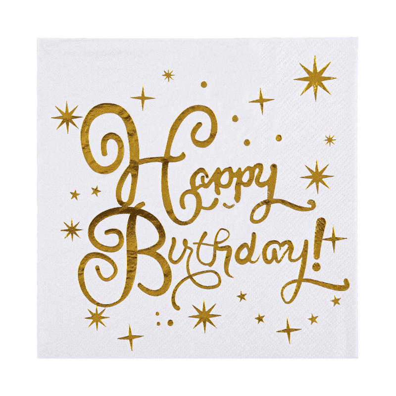 33x33 عيد ميلاد سعيد مناديل كوكتيل 3ply مناديل ورق مع ختم ساخن SJ3301